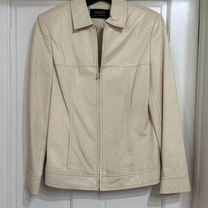 Dana Buchman Soft Beige Leather Jacket sz 8